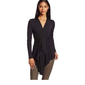 NWT New with tag Rachel Pally Rollo Black Long Sleeve Wrap Top Size Large L